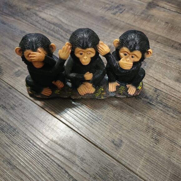Monkey figure Hear, see, speak no evil good condition FF - Picture 8 of 8